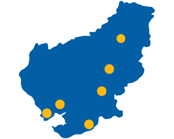 Eine Karte des Landkreises Lörrach.